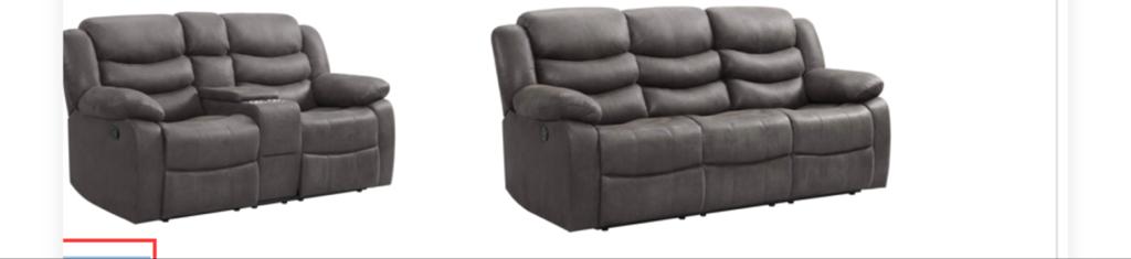 Juego de sala Lane reclinable/ electrico gris