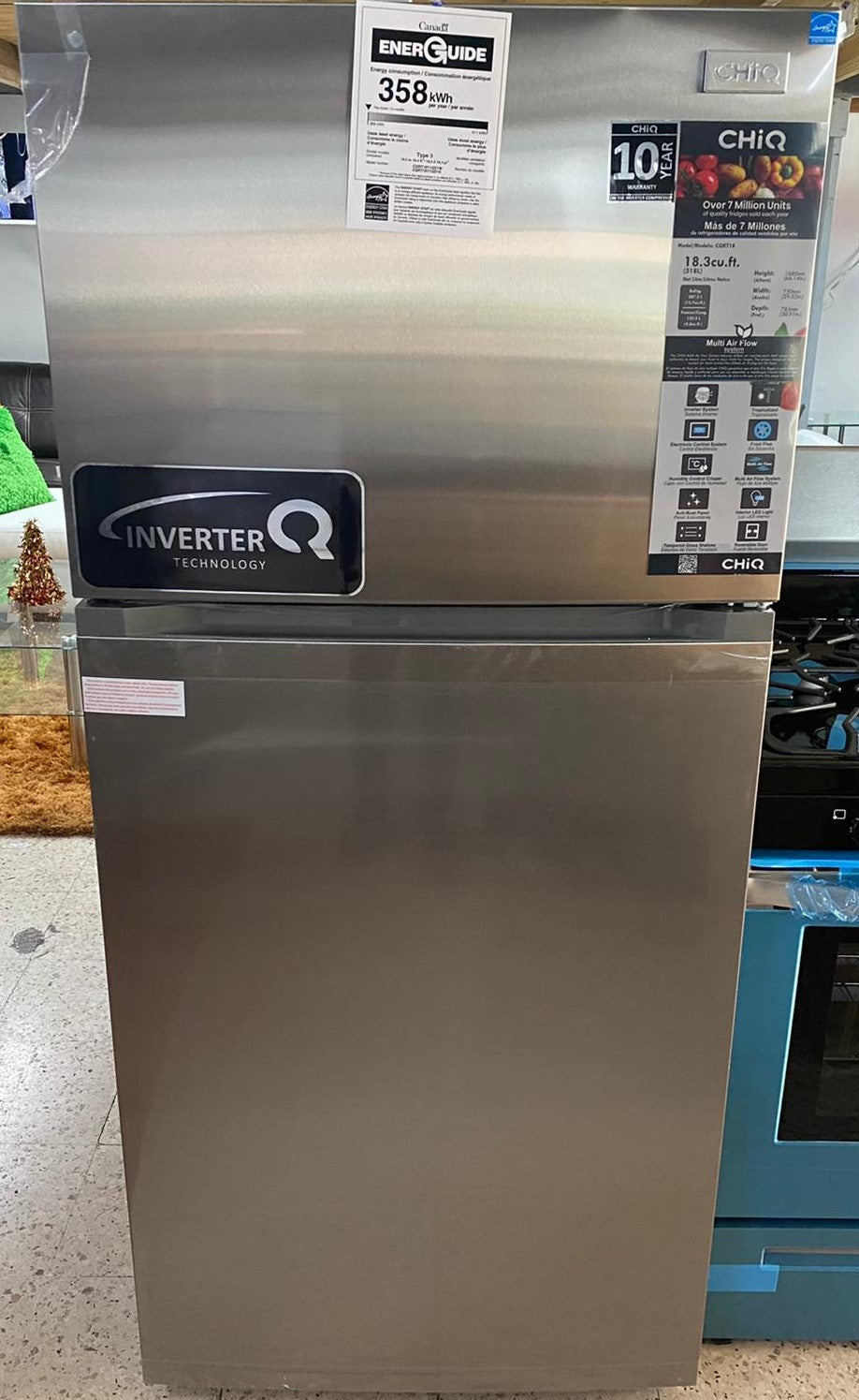 Nevera Chiq 18 P/C Stainless Steel CQRT18Y1GD1S