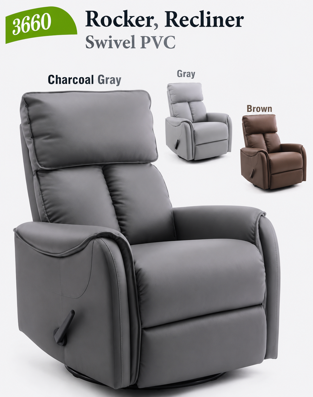 Butaca reclinable 3660 viny/ mecedora/giratorio