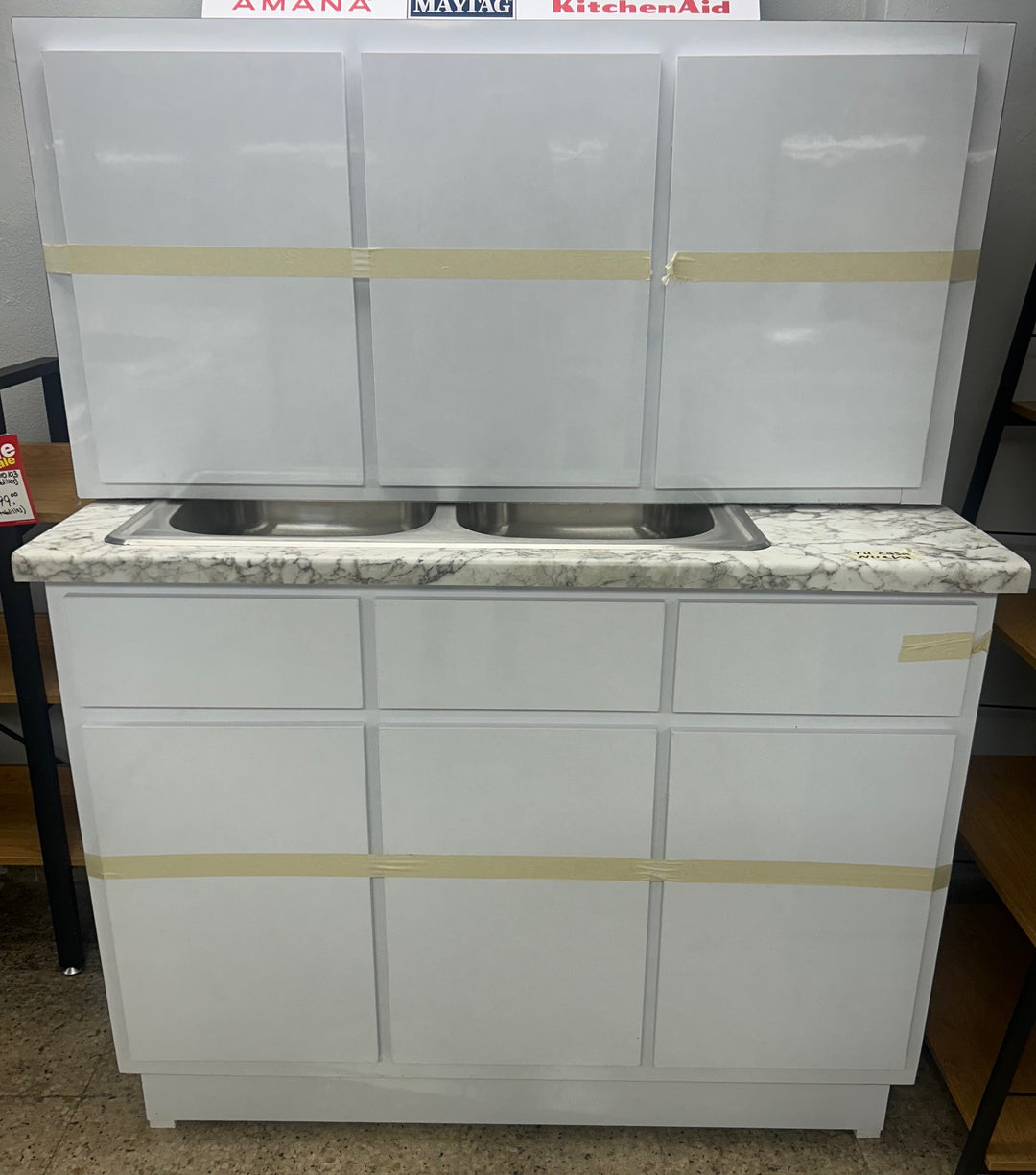 Set de gabinetes 4' PVC (alta y baja) color blanco