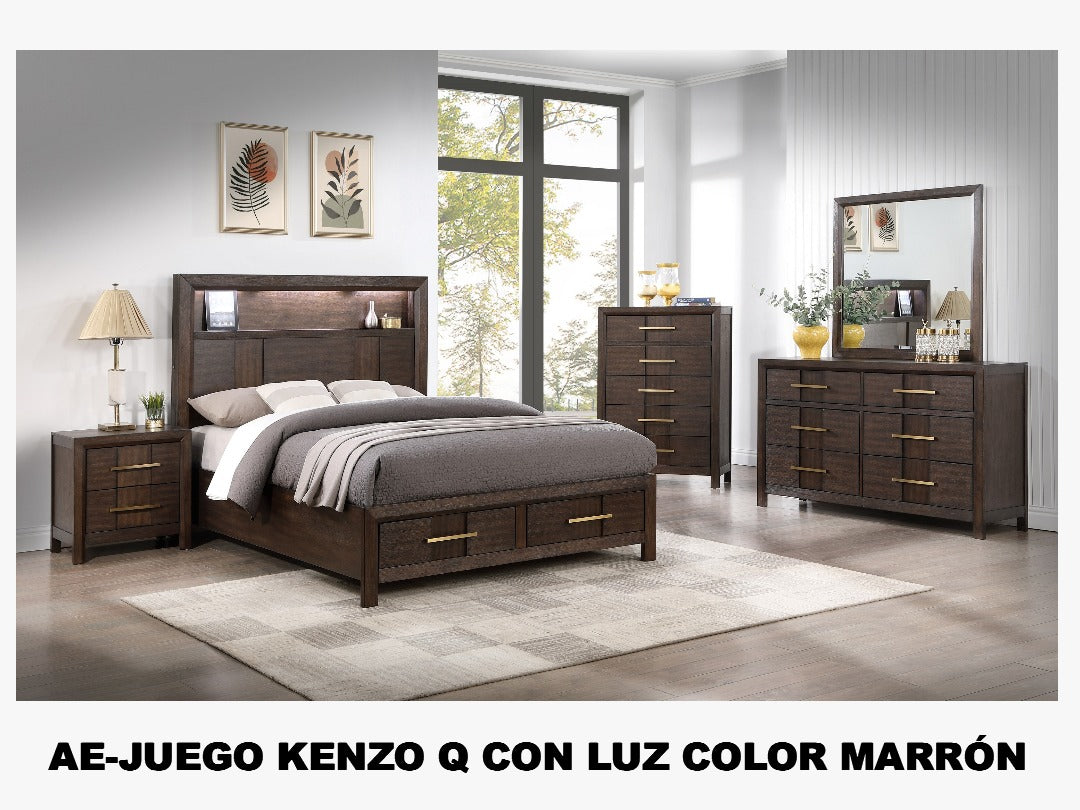 Juego de cuarto Kenzo Queen walnut