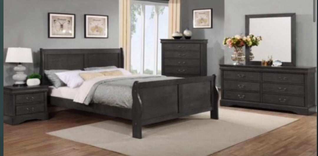 Juego de Cuarto Louis Philips Queen gris