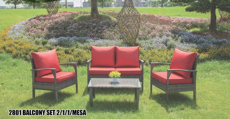 Juego de patio 2801 Red (4pcs)