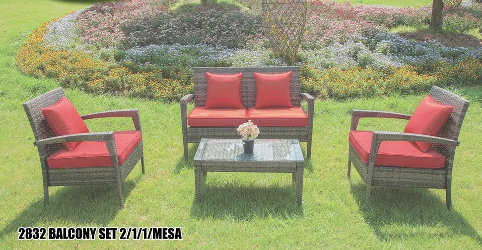 Juego de patio 2832 Red (4pcs)