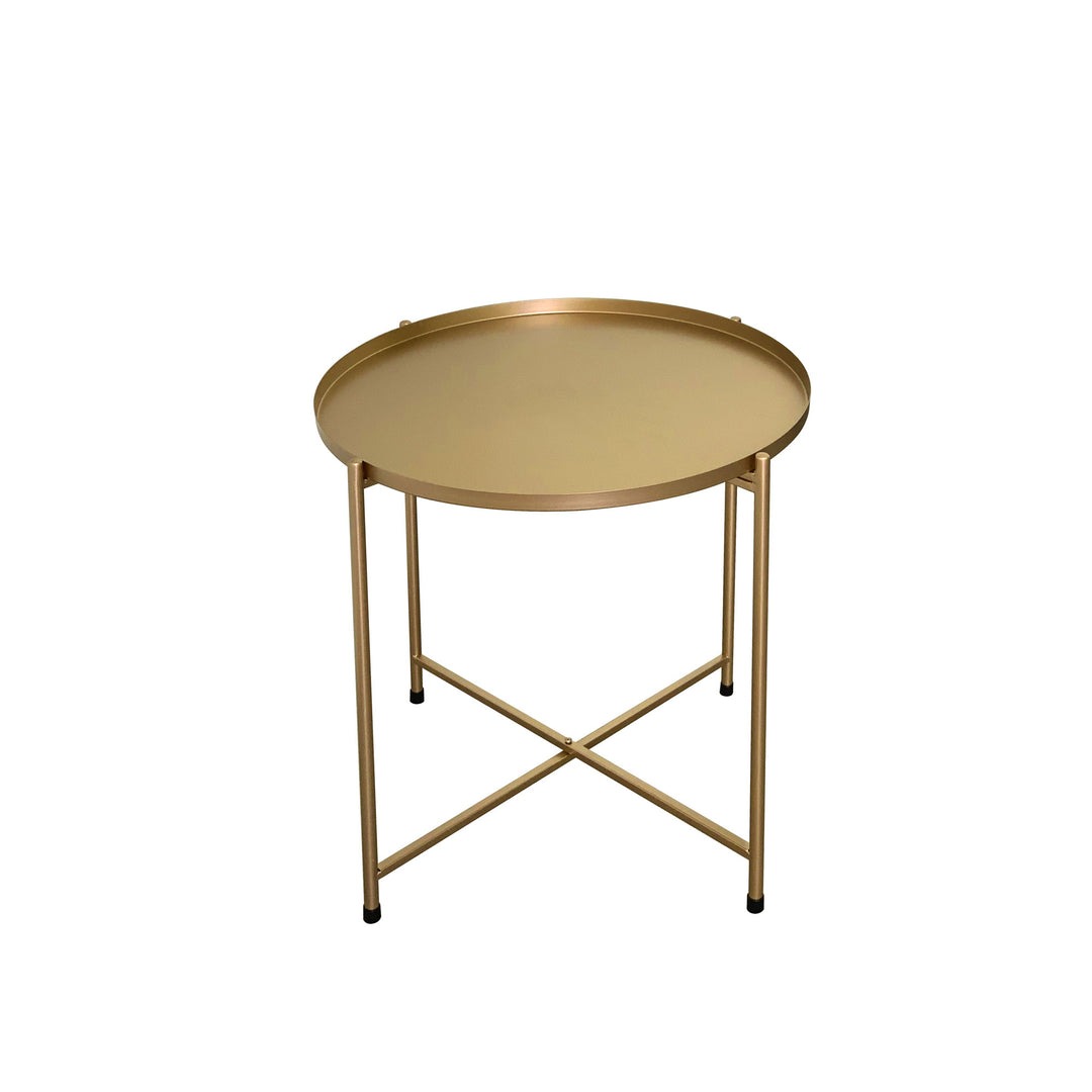 Coral Round Tray Table - Gold
